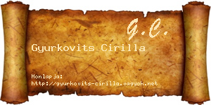 Gyurkovits Cirilla névjegykártya
